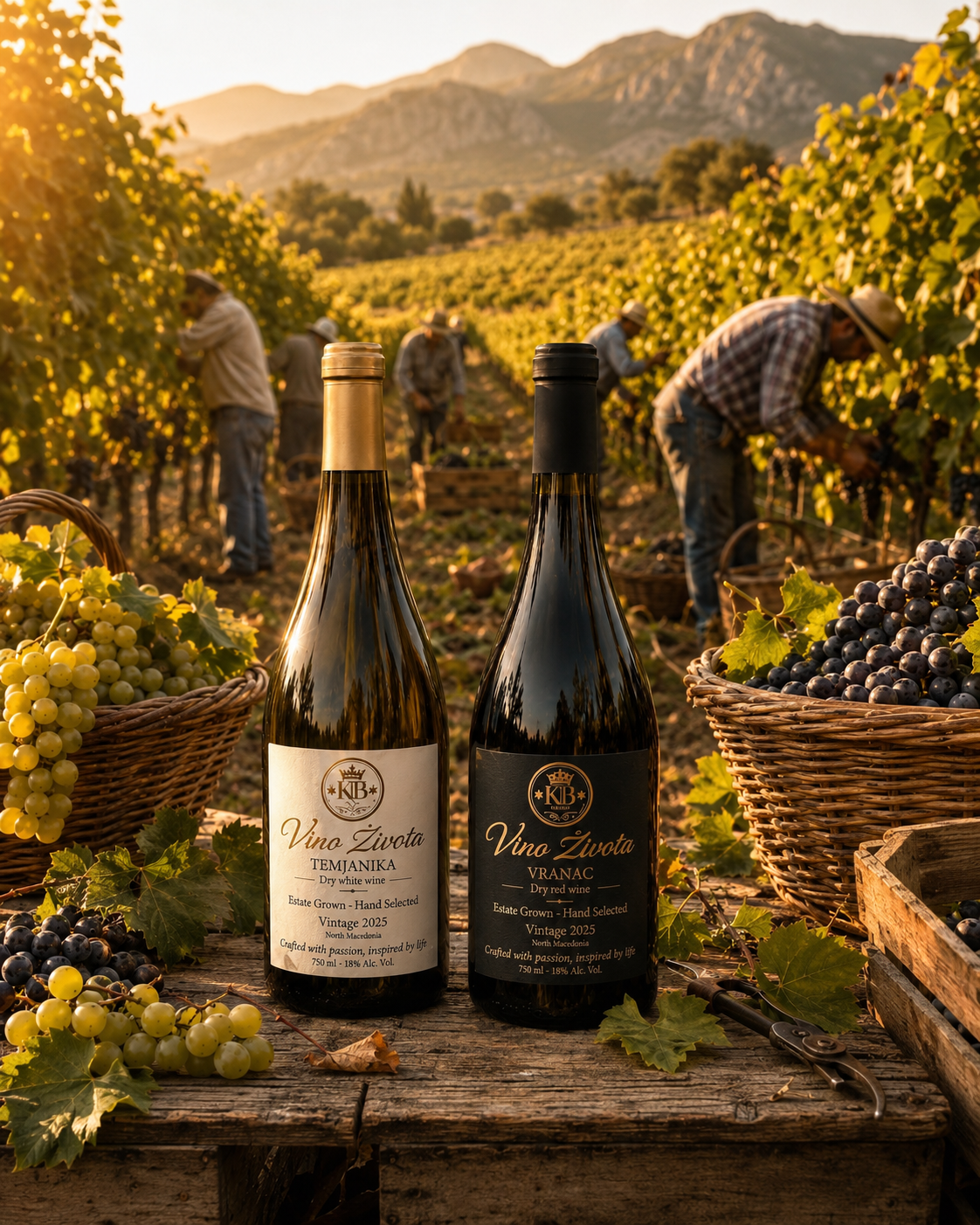 Harvest in vineyard